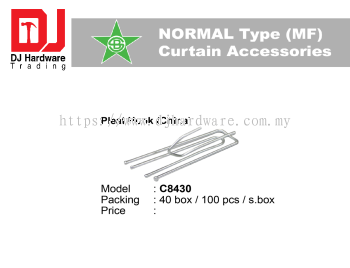 STAR BRAND CURTAIN ACCESSORIES NORMAL TYPE MF PLEAT HOOK CHINA C8430 (CL)