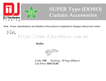 STAR BRAND CURTAIN ACCESSORIES SUPER TYPE DOSO ROLLER DR (CL)