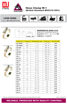 LION KING HOSE CLAMP W1 BRITISH STANDARD WORMDRIVE HOSE CLIP LK3 50MM - 70MM (CL)