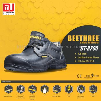 BEETHREE SAFETY FOOTWEAR BT 8700 LEATHER LACED SHOES B3-BT8700 (BT)