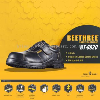 BEETHREE SAFETY FOOTWEAR FEMININE SERIES  BT 8820 STRAP ON LADIES SAFETY SHOES BT-8820 (BT)