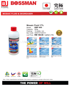 BOSSMAN MOSAIC FLUID DEGREASER MOSAIC FLUID 17% BMF900 9555747349741 (CL)