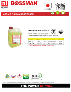 BOSSMAN MOSAIC FLUID DEGREASER MOSAIC FLUID BMF173 9555747349659 (CL)