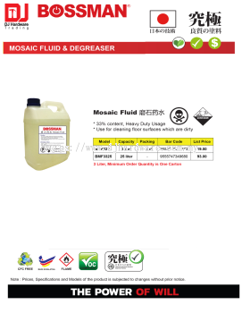 BOSSMAN MOSAIC FLUID DEGREASER MOSAIC FLUID BMF333 9555747349673 (CL)