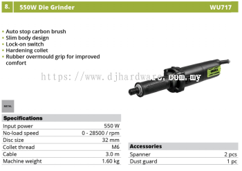 WORX 550W DIE GRINDER WU717 (WO)