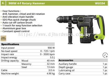 WORX 900W 4F ROTARY HAMMER WU334 (WO)