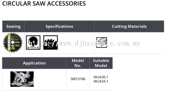 WORX CIRCULAR SAW ACCESSORIES SAWING 190MM HW24CT 50015160 WU430.1 WU434.1 (WO)