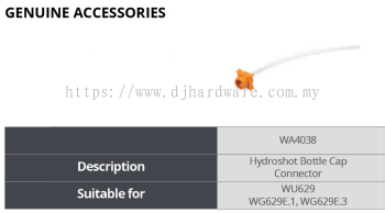 WORX GENUINE ACCESSORIES HYDROSHOT BOTTLE CAP CONNECTOR WA4038 WU629 WG629E.1 WG629E.3 (WO)