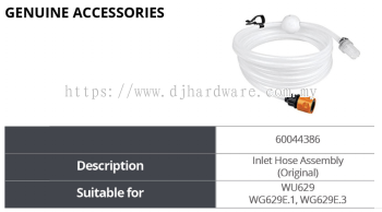 WORX GENUINE ACCESSORIES INLET HOSE ASSEMBLY ORIGINAL 60044386 WU629 WG629E.1 WG629E.3 (WO)