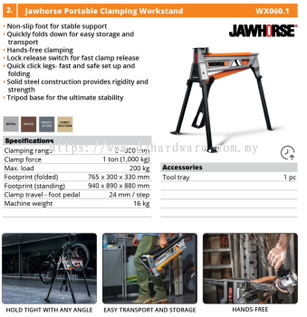 WORX JAWHORSE PORTABLE CLAMPING WORKSTAND WX060.1 (WO)