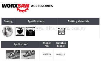 WORX SAW ACCESSORIES SAWING 120MM TCT24T WA5076 WU427.1 (WO)