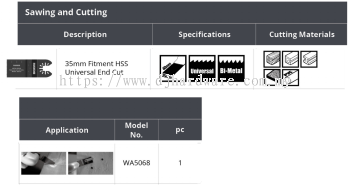 WORX SAWING AND CUTTING FITMENT HSS UNIVERSAL END CUT 35MM WA5068 (WO)