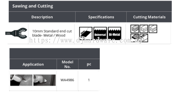 WORX SAWING AND CUTTING STANDARD END CUT BLADE METAL WOOD 10MM WA4986 (WO)