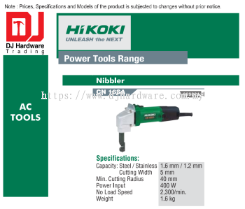 HIKOKI POWER TOOLS RANGE AC TOOLS NIBBLER CN16 SA 999021 (HI)