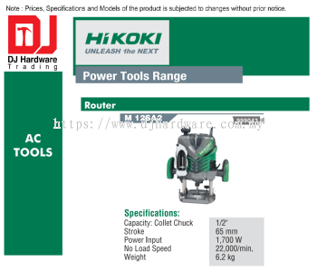 HIKOKI POWER TOOLS RANGE AC TOOLS ROUTER M12 SA2 999043 (HI)