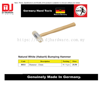 GERMANY HAND TOOLS NATURAL WHITE HAKARIT BUMPING HAMMER 22MM BH22 (CL)