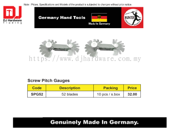 GERMANY HAND TOOLS SCREW PITCH GAUGES 52 BLADES SPG52 (CL)