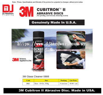 3M GENUINE CUBITRON II ABRASIVE DISCS GLASS CLEANER 0888 19OZ 538G 3GC (CL)