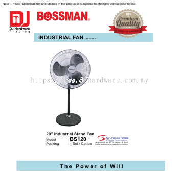 BOSSMAN INDUSTRIAL FAN 20'' STAND FAN BS120 (CL)