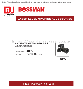 BOSSMAN LASER LEVEL MACHINE ACCESSORIES MACHINE TRIPOD FLEXIBLE ADAPTER BFA (CL)