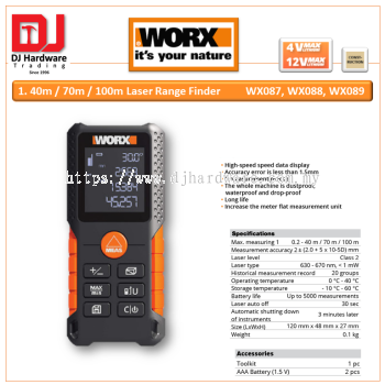 WORX 40M 70M 100M LASER RANGE FINDER WX087 WX088 WX089