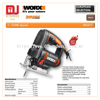 WORX 550W JIGSAW WX477 (WO)