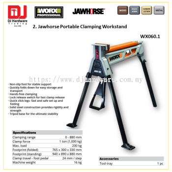 WORX JAWHORSE PORTABLE CLAMPING WORKSTAND WX060.1 (WO)