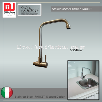 BLITON STAINLESS STEEL KITCHEN FAUCET ITALY ELEGANT DESIGN B 3046 W (CTRIUMP)