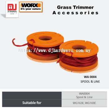 WORX GRASS TRIMMER ACCESSORIES SPOOL & LINE WA0004 WG163E WG169E (WO)