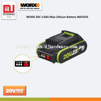 WORX 20V 2.0Ah MAX LITHIUM BATTERY WA3593