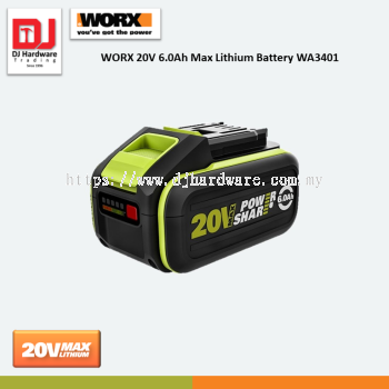 WORX 20V 6.0AH MAX LITHIUM BATTERY WA3401