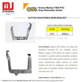 ARENSI MARLEY F300 PVC GREY RAINWATER GUTTER ADJUSTABLE IRON BRACKET GBA (CL)