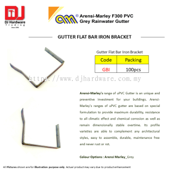 ARENSI MARLEY F300 PVC GREY RAINWATER GUTTER FLAT BAR IRON BRACKET GBI (CL)