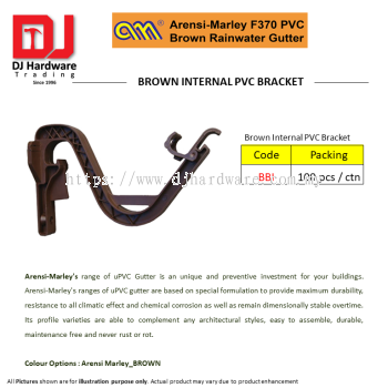 ARENSI MARLEY F370 PVC BROWN RAINWATER GUTTER BROWN INTERNAL PVC BRACKET BBI (CL)