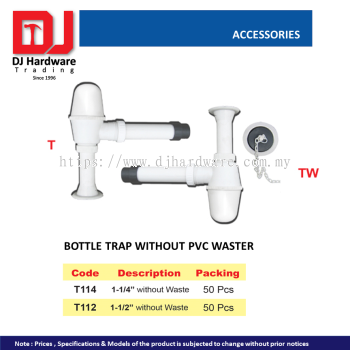 CL ACCESSORIES BOTTLE TRAP WITHOUT PVC WASTER