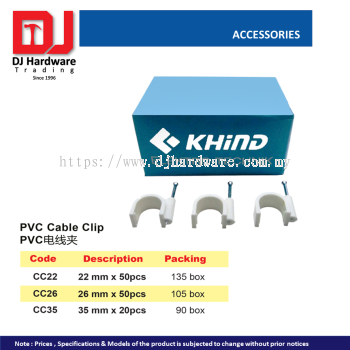 CL ACCESSORIES PVC CABLE CLIP 22MM 26MM 35MM (CL)