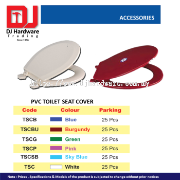 CL ACCESSORIES PVC TOILET SEAT COVER 6 COLOUR (CL)