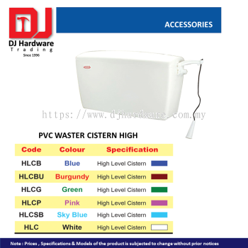 CL PVC WASTER CISTERN HIGH  LEVEL 6 COLOUR (CL)