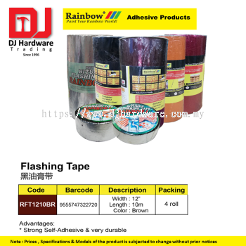 RAINBOW ADHESIVE PRODUCTS FLASHING TAPE RFT1210BR 10M BROWN  9555747322720 (CL)