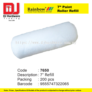 RAINBOW PAINT ROLLER HANDLE PAINT ROLLER REFILL  7'' 7650 9555747322065 (CL)