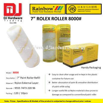 RAINBOW PAINT ROLLER HANDLE ROLEX ROLLER 7''  NYLON ECTERNAL LAYER 8000 9555747322096 (CL)