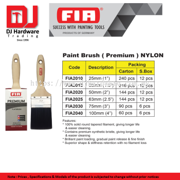 FIA SUCCESS WITH PAINTING TOOLS  GERMANY PREMIUM PAINT BRUSH NYLON (CL) 1