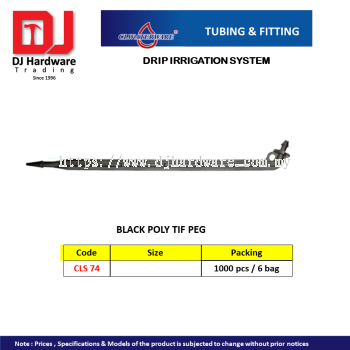 CL WATERWARE TUBING & FITTING DRIP IRRIGATION SYSTEM BLACK POLY TIF PEG CLS74 (CL)