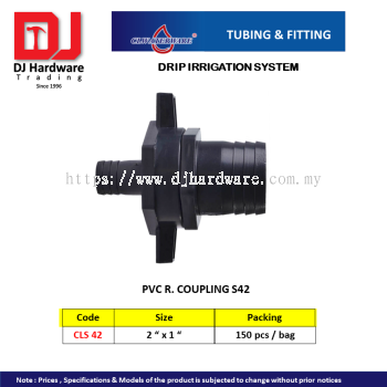 CL WATERWARE TUBING & FITTING DRIP IRRIGATION SYSTEM PVC R COUPLING S42 CLS 42 (CL)