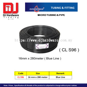CL WATERWARE TUBING & FITTING MICRO TUBING PIPE 16MM X 280M BLUE LINE CLS96  (CL)