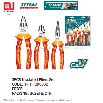 TOTAL ONE STOP TOOLS STATION 3PCS INSULATED PLIERS SET T-THT2K0302 (LSK)