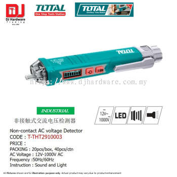 TOTAL ONE STOP TOOLS STATION INDUSTRIAL NON CONTACT AC VOLTAGE DETECTOR T-THT2910003 (LSK)