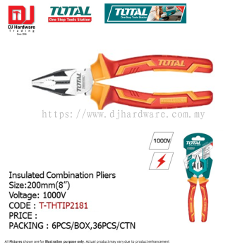 TOTAL ONE STOP TOOLS STATION INSULATED COMBINATION PLIERS 200MM T-THTIP2181 (LSK)