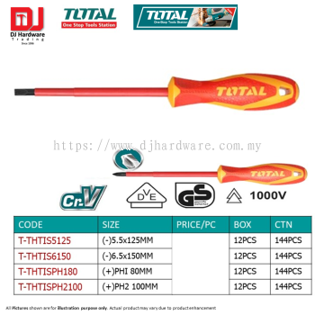 TOTAL ONE STOP TOOLS STATION INSULATED SCREWDRIVER 4 SIZE (LSK)