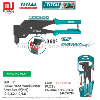 TOTAL INDUSTRIAL SWIVEL HEAD-HAND RIVETER 5'' 360 T-THT32106 (LSK)